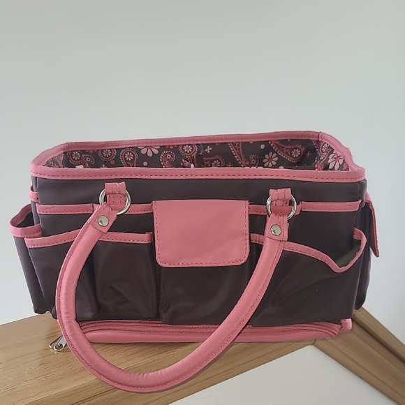 Stylish Pink and Brown Women's Bag - Picture 2 of 9